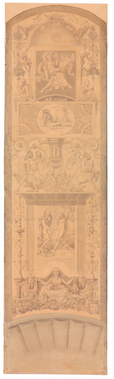 Arabeske mit Darstellungen des Raubes der Persephone, des verwundeten Philoktet und der Befreiung der Andromeda tekijältä Peter von Cornelius