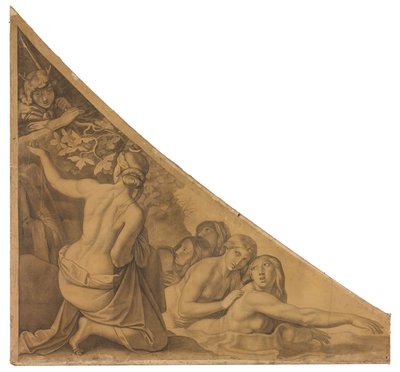 Artemis, von Aktaion überrascht. Karton zu den Deckenbildern der Münchner Glyptothek tekijältä Peter von Cornelius