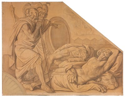 Nestor und Agamemnon wecken den Diomedes tekijältä Peter von Cornelius