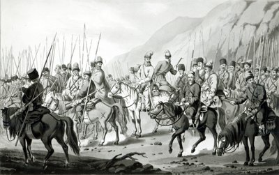 Venäjän kasakkojen eri heimot marssijärjestyksessä, 1813 tekijältä Peter von Hess