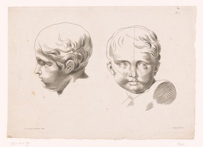 Kaksi lapsen päätä Luonnosta piirtämisen periaatteet, osa viisi (sarjan nimi) Vème Cahier De Principes Dessiné d