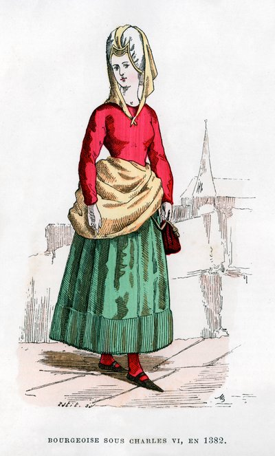 Porvaristo Kaarle VI:n aikakauden asussa, 1382 1882-1884. tekijältä Petit