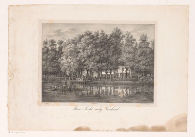 Näkymä Breevechtin maalaistalolle Bree-Vecht lähellä Vreelandia (otsikko esineessä) Näkymät Vecht-joelle (sarjan nimi) tekijältä Petrus Josephus Lutgers