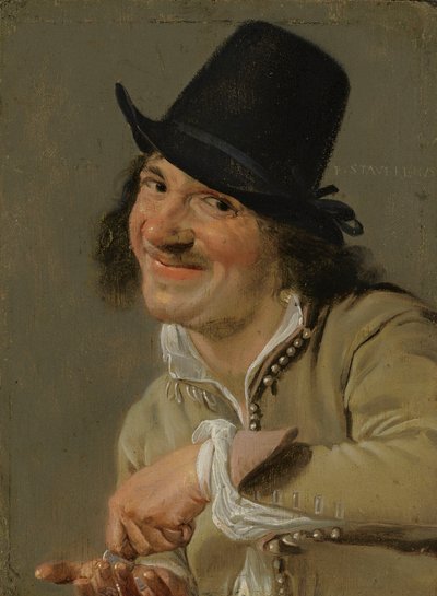 Kuulo: Mies laskee kolikoita. . Sarjasta Viiden aistin personifikaatiot, n. 1635-1666 (öljy puulle) tekijältä Petrus Staverenus