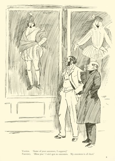 Phil Mayn sarjakuva 1890-luvulta (litho) tekijältä Phil May