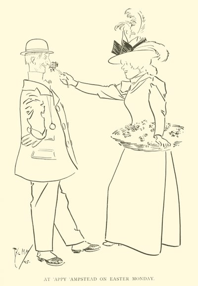 Phil Mayn sarjakuva 1890-luvulta (litho) tekijältä Phil May
