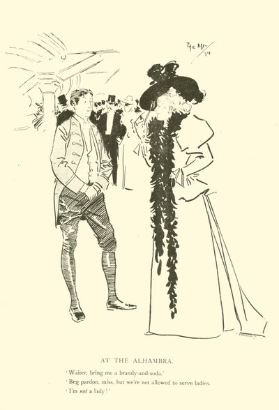 Phil Mayn sarjakuva 1890-luvulta (litho) tekijältä Phil May