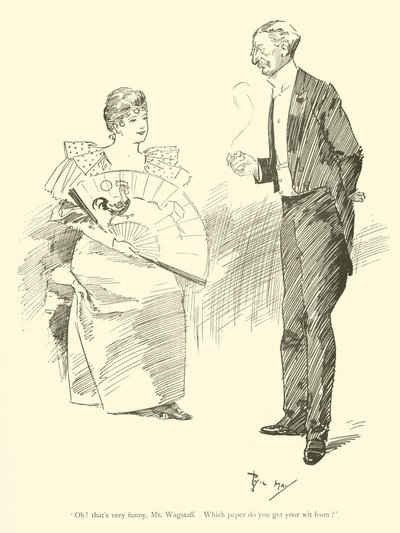 Phil Mayn sarjakuva 1890-luvulta (litho) tekijältä Phil May