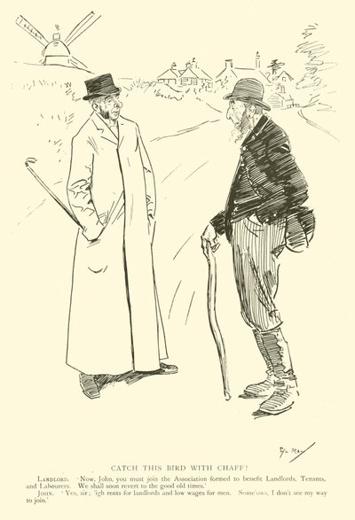 Phil Mayn sarjakuva 1890-luvulta (litho) tekijältä Phil May