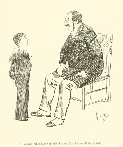 Phil Mayn sarjakuva 1890-luvulta (litho) tekijältä Phil May