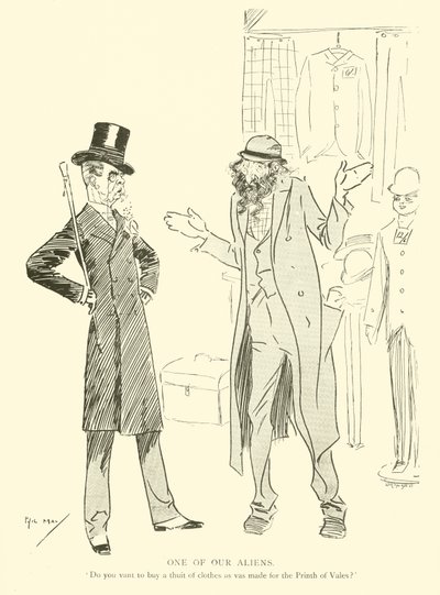 Phil Mayn sarjakuva 1890-luvulta (litho) tekijältä Phil May