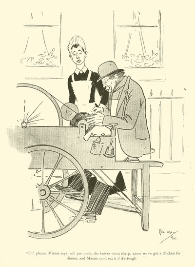 Phil Mayn sarjakuva 1890-luvulta (litho) tekijältä Phil May