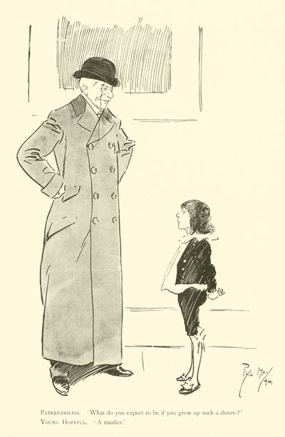 Phil Mayn sarjakuva 1890-luvulta (litho) tekijältä Phil May