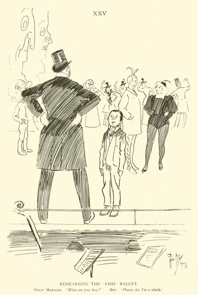 Phil Mayn sarjakuva 1890-luvulta (litho) tekijältä Phil May