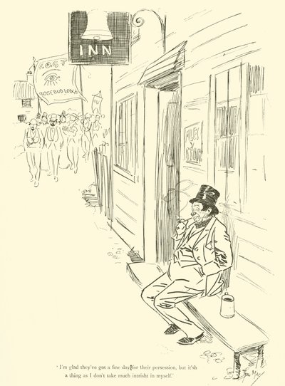 Phil Mayn sarjakuva 1890-luvulta (litho) tekijältä Phil May
