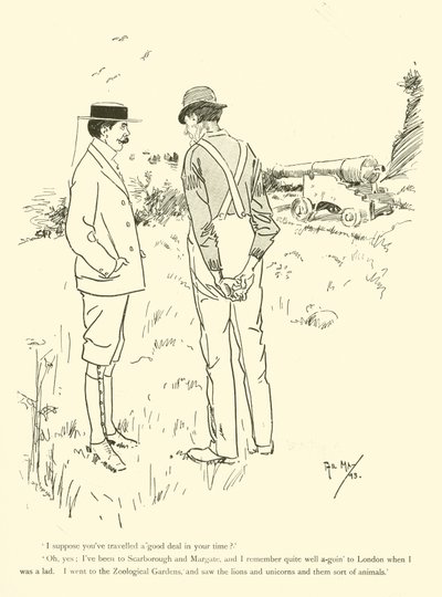 Phil Mayn sarjakuva 1890-luvulta (litho) tekijältä Phil May