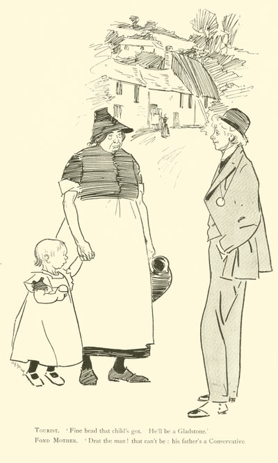 Phil Mayn sarjakuva 1890-luvulta (litho) tekijältä Phil May