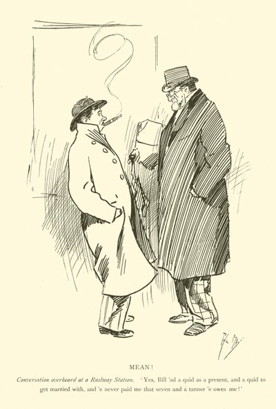 Phil Mayn sarjakuva 1890-luvulta (litho) tekijältä Phil May