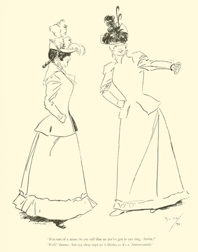 Phil Mayn sarjakuva 1890-luvulta (litho) tekijältä Phil May