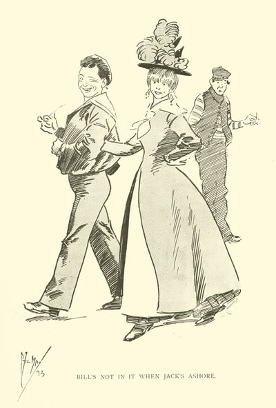 Phil Mayn sarjakuva 1890-luvulta (litho) tekijältä Phil May