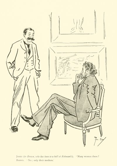 Phil Mayn sarjakuva 1890-luvulta (litho) tekijältä Phil May