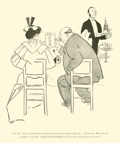 Phil Mayn sarjakuva 1890-luvulta (litho) tekijältä Phil May