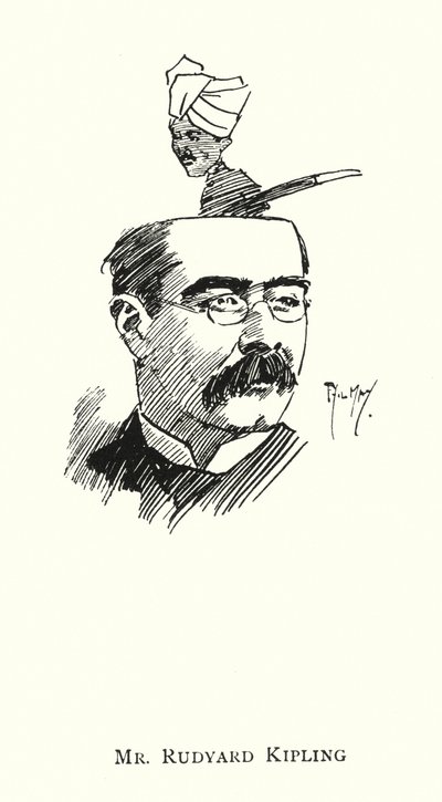 Herra Rudyard Kipling (litho) tekijältä Phil May