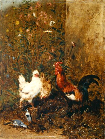 Kanat ja linnut (öljy paneelissa) tekijältä Philibert Leon Couturier