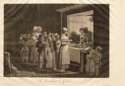 Lettukauppias tekijältä Philibert-Louis Debucourt