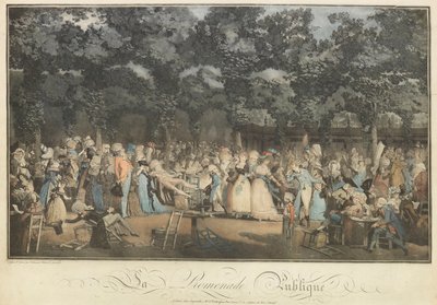 Julkinen kävelykatu, 1792. tekijältä Philibert Louis Debucourt