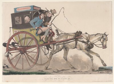 Road to St. Cloud, 1816. tekijältä Philibert Louis Debucourt