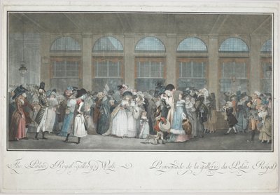 Palais Royal Galleryn kävelymatka tekijältä Philibert Louis Debucourt