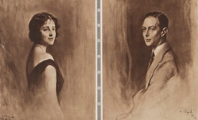 Kuningas Yrjö VI ja kuningatar Elisabet tekijältä Philip Alexius de (after) Laszlo