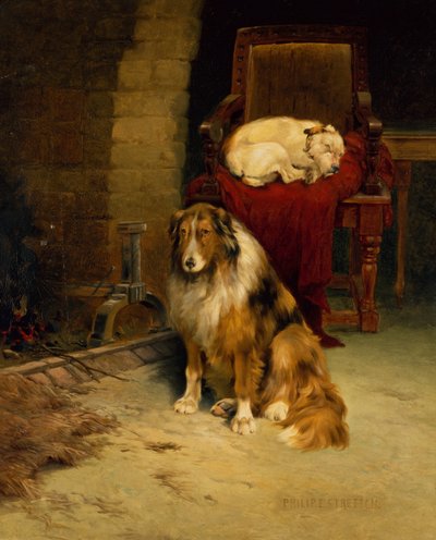 Fireside Companions (öljy kankaalle) tekijältä Philip Eustace Stretton