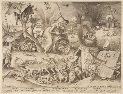 Anger Ira, sarjasta Seven Deadly Sins, 1558. tekijältä Philip Galle