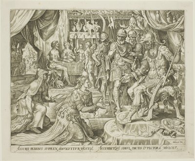 Judith esitti Holofernesille levyn viisi julkaisusta The Story of Judith and Holofernes tekijältä Philip Galle
