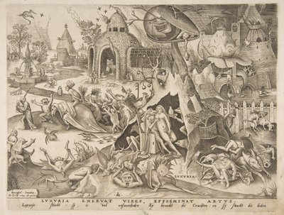 Lust Luxuria elokuvasta Seitsemän kuolemansyntiä, 1558. tekijältä Philip Galle