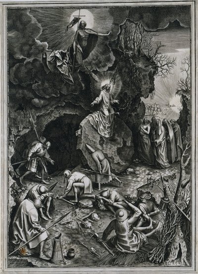 Kristuksen ylösnousemus, n. 1562. tekijältä Philip Galle