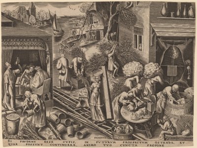 Varovaisuutta tekijältä Philip Galle after Pieter Bruegel the Elder