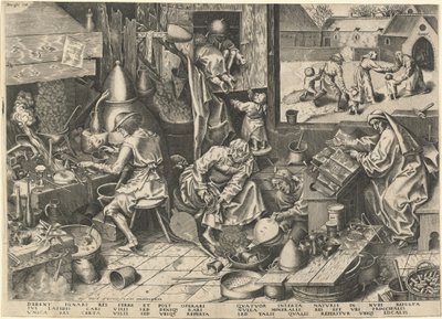 Alkemisti tekijältä Philip Galle after Pieter Bruegel the Elder