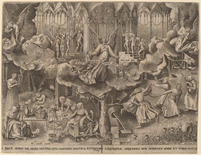 Vertaus viisaista ja tyhmistä neitsyistä tekijältä Philip Galle after Pieter Bruegel the Elder