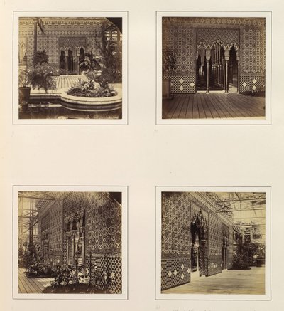 [Alhambra Courtin julkisivu laivaa kohti, sisäänkäynti Alhambra Courtiin, sivunäkymä ..., n. 1859. tekijältä Philip Henry Delamotte.