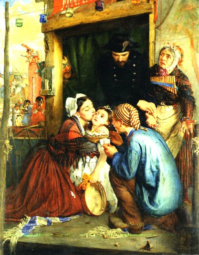 Ranskalaiset talonpojat löytävät varastetun lapsensa, 1859 tekijältä Philip Hermogenes Calderon