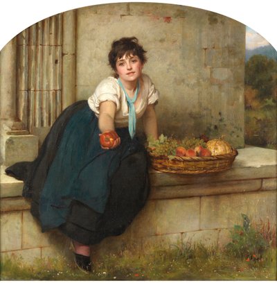 Hedelmien myyjä, 1877 tekijältä Philip Hermogenes Calderon