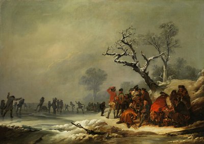 Talvinen yhteiskunta lepää talvisen nautinnon parissa tekijältä Philip James de Loutherbourg