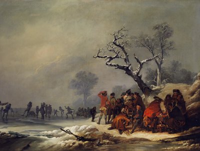 Talvinen yhteiskunta lepää talvisen nautinnon parissa tekijältä Philip James de Loutherbourg