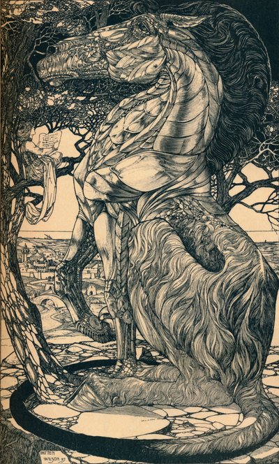 Rustum ja Simoorg, c1897 tekijältä Philip William May