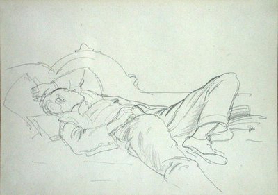 Snooze (kynä paperille) tekijältä Philip Wilson Steer