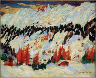 Talvimaisema lähellä Davos Frauenkirchiä, (talvimaisema lähellä Davos Glacisia) tekijältä Philipp Bauknecht