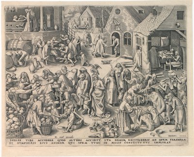 Caritas Charity seitsemästä hyveestä, 1559. tekijältä Philipp Galle